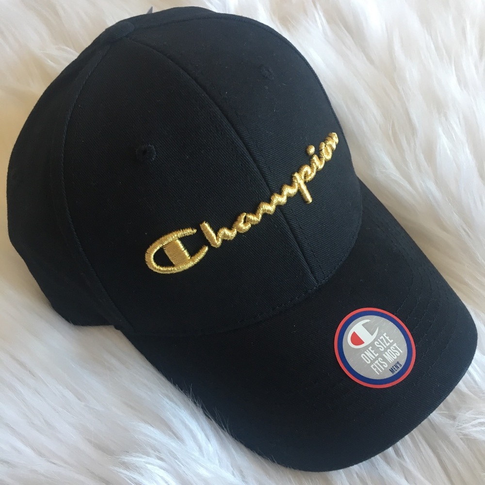 Champion hat black gold men’s osfa